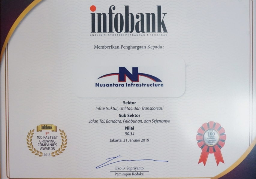 Nusantara Infrastructure Achieves Info bank Award Nusantara Infrastructure Achieves Info bank Award